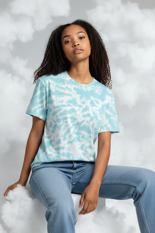 (Powder Sky) Cloudscape Cotton Collection Adult Unisex Short Sleeve