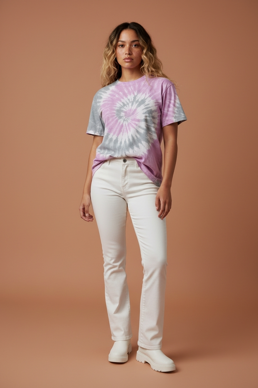 Adult Light Purple Grey Unisex Short Sleeve